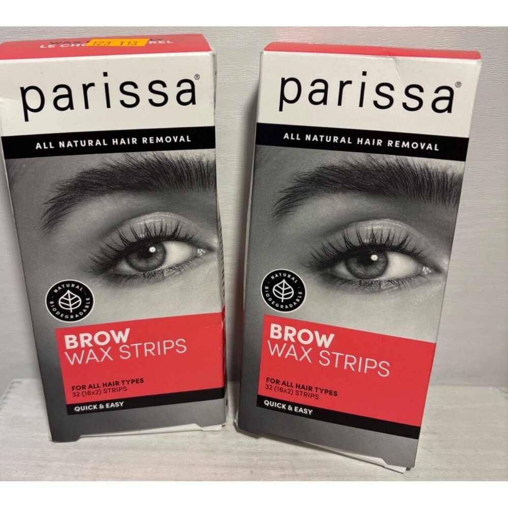 Set of 2 Parissa Brow Wax Strips 32 Cnt  Natural Hair Removal Kit All Hair Types